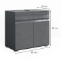 Vicco Waschbeckenunterschrank Fredd Anthrazit Hochglanz 60 x 60_3