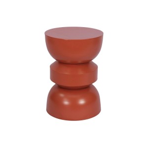 Terracotta Gartenbeistelltisch Toqo aus Metall, 35 cm, mit einzigartiger Form für den Außenbereich.