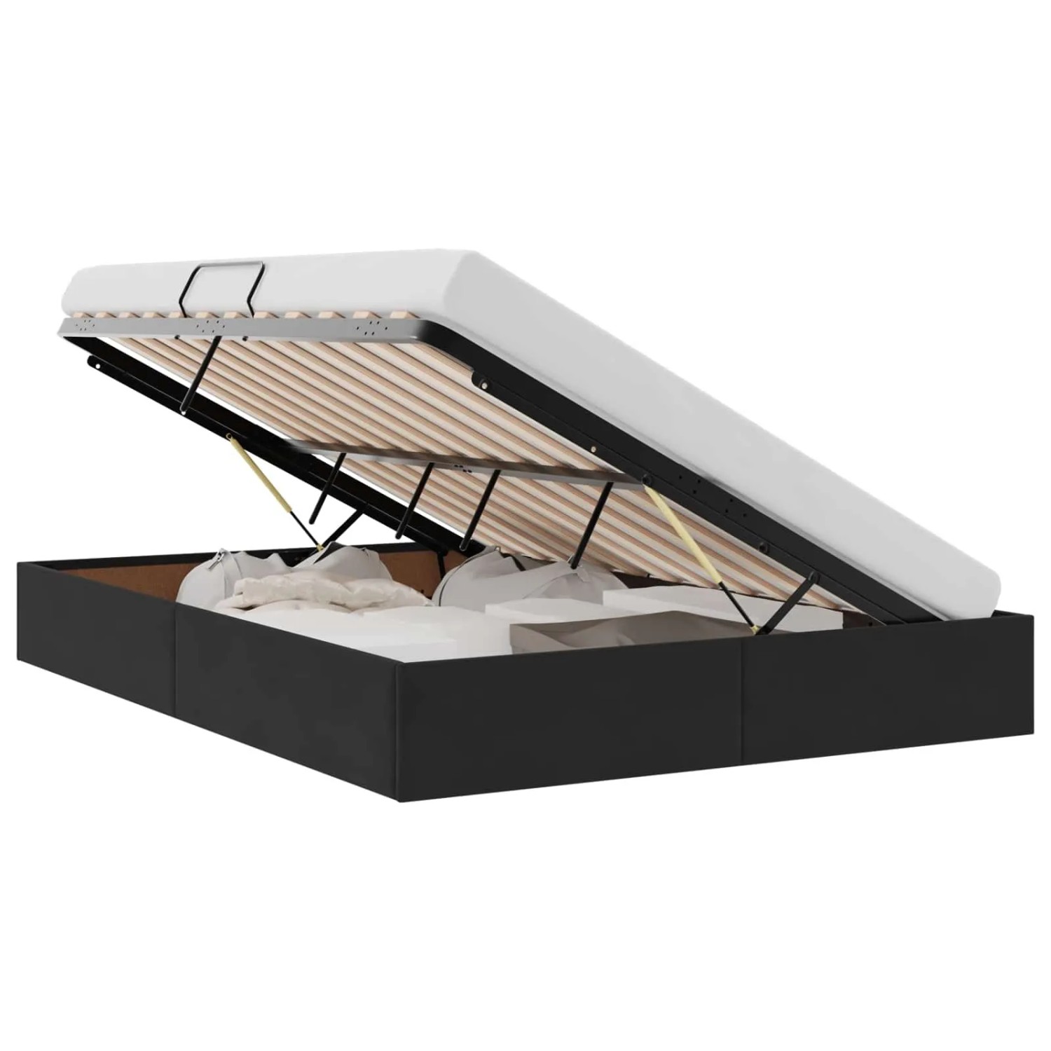vidaXL Aufbewahrungsbett mit Kopfteil Schwarz 140 x 190 cm Samt 3442882