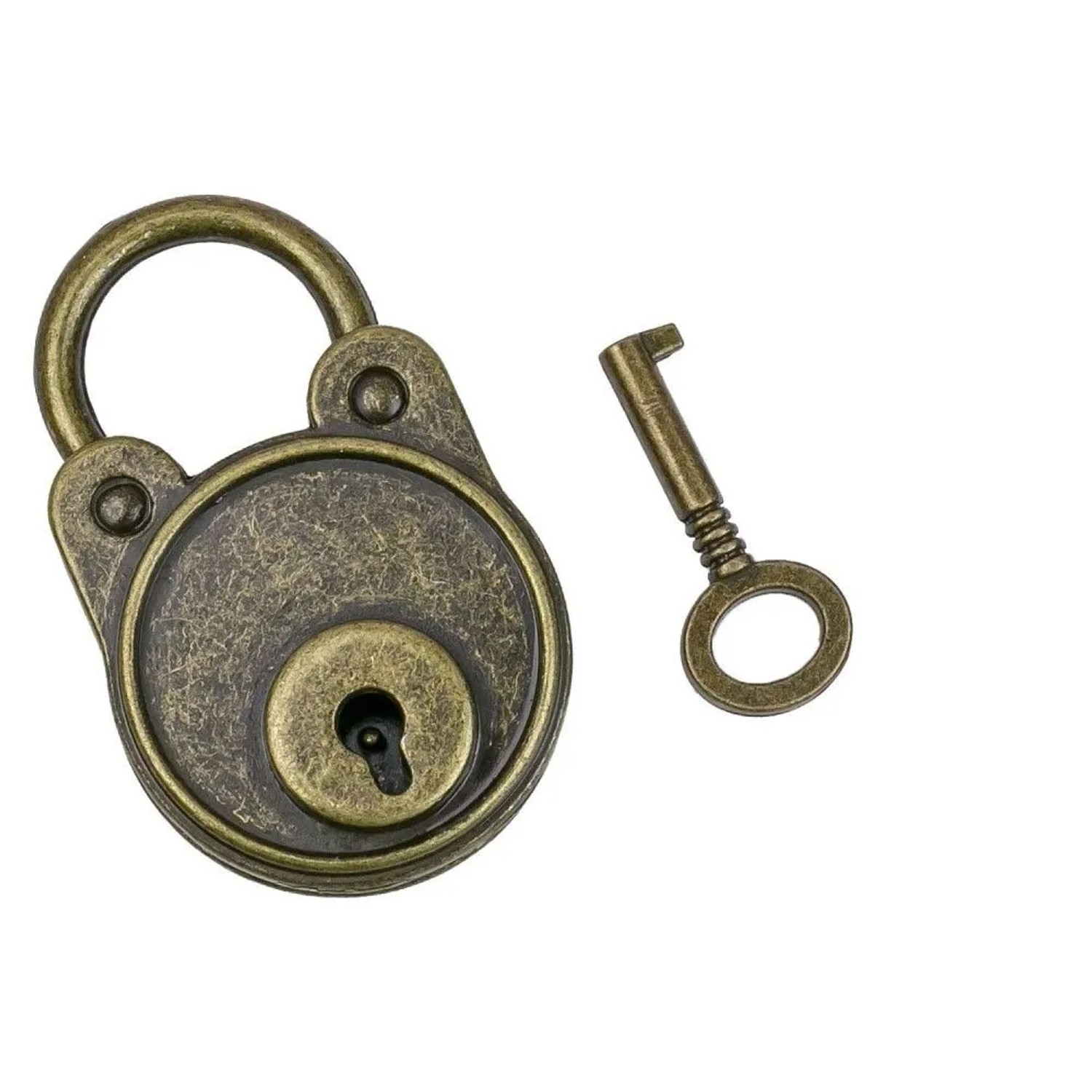 HMF Vintage Deko Vorhängeschloss mit Schlüssel 48 x 30 x 10 0m Bronze