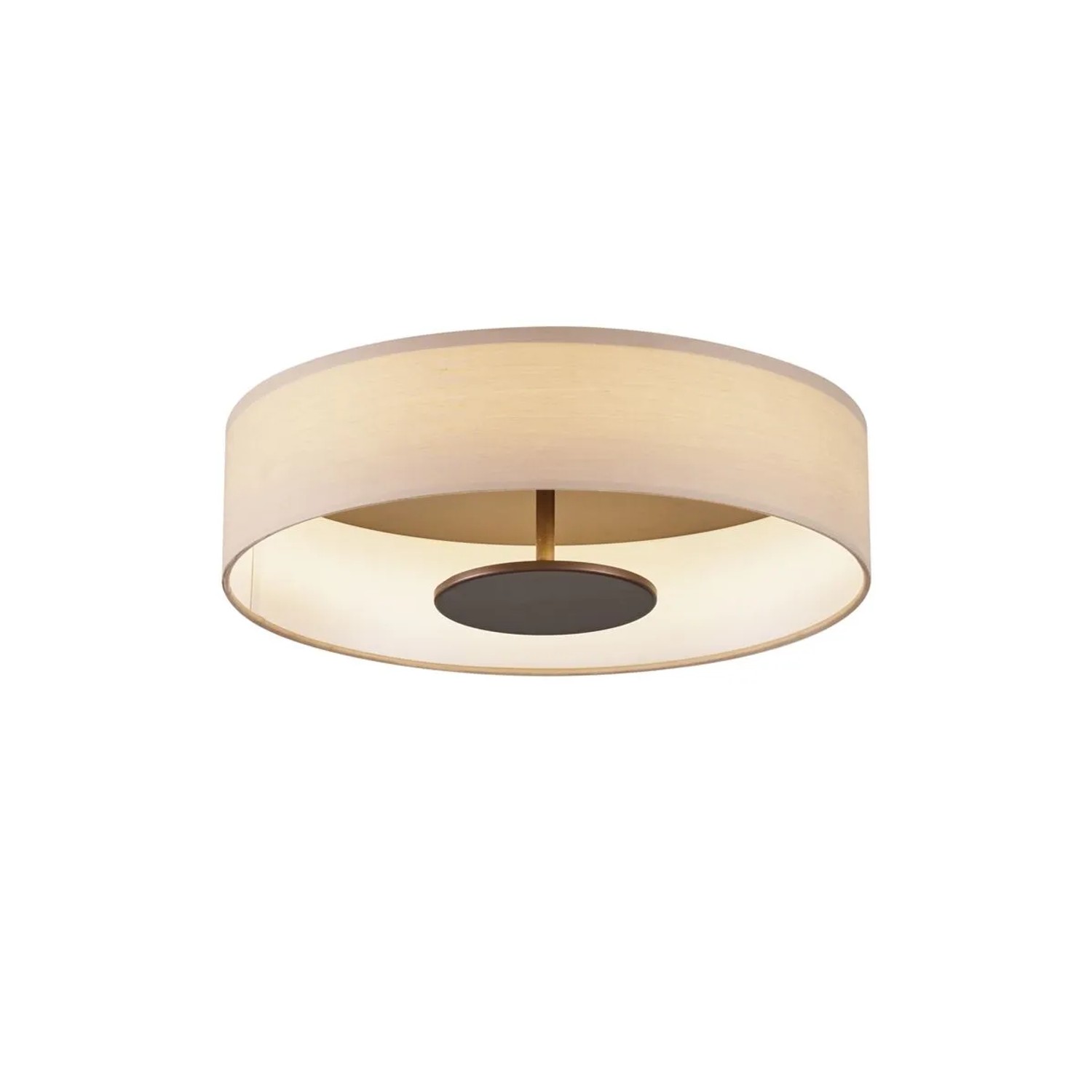 QAZQA Moderne Deckenleuchte Beige STOff inkl  LED 3 Stufen Dimmbar Bredow