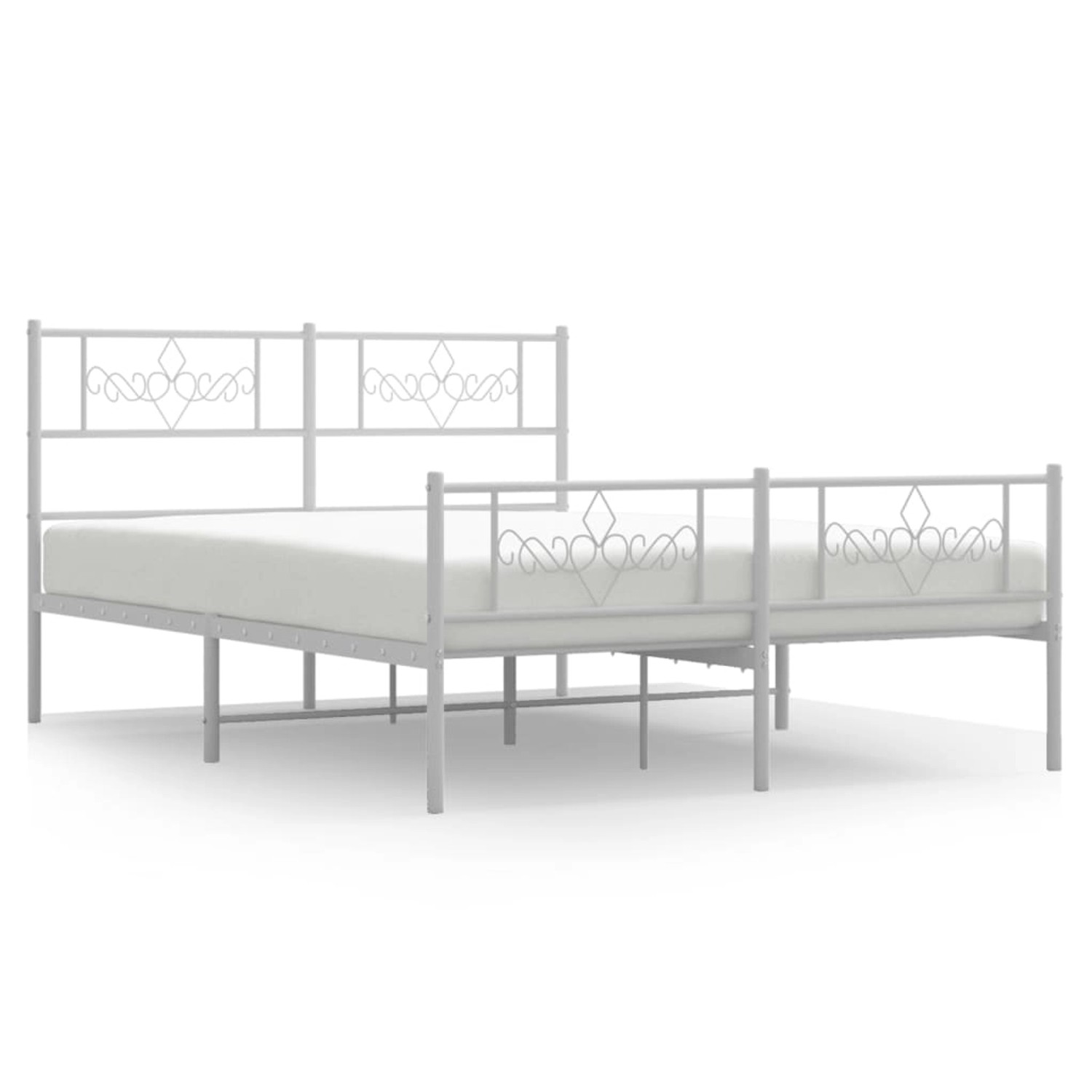 vidaXL Bettgestell mit Kopf- und Fußteil Metall Weiß 120x190 cm Modell 6188 günstig online kaufen