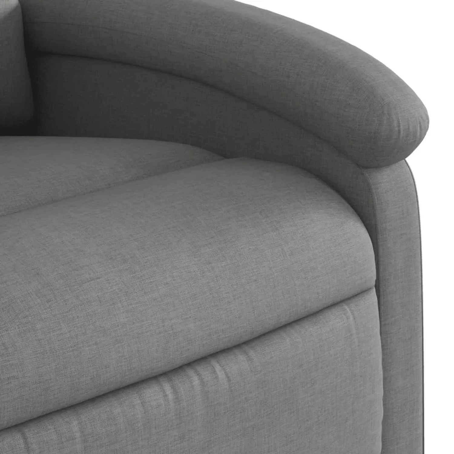 Detailansicht: Dunkelgrauer vidaXL Massagesessel aus Samt mit Armlehne.