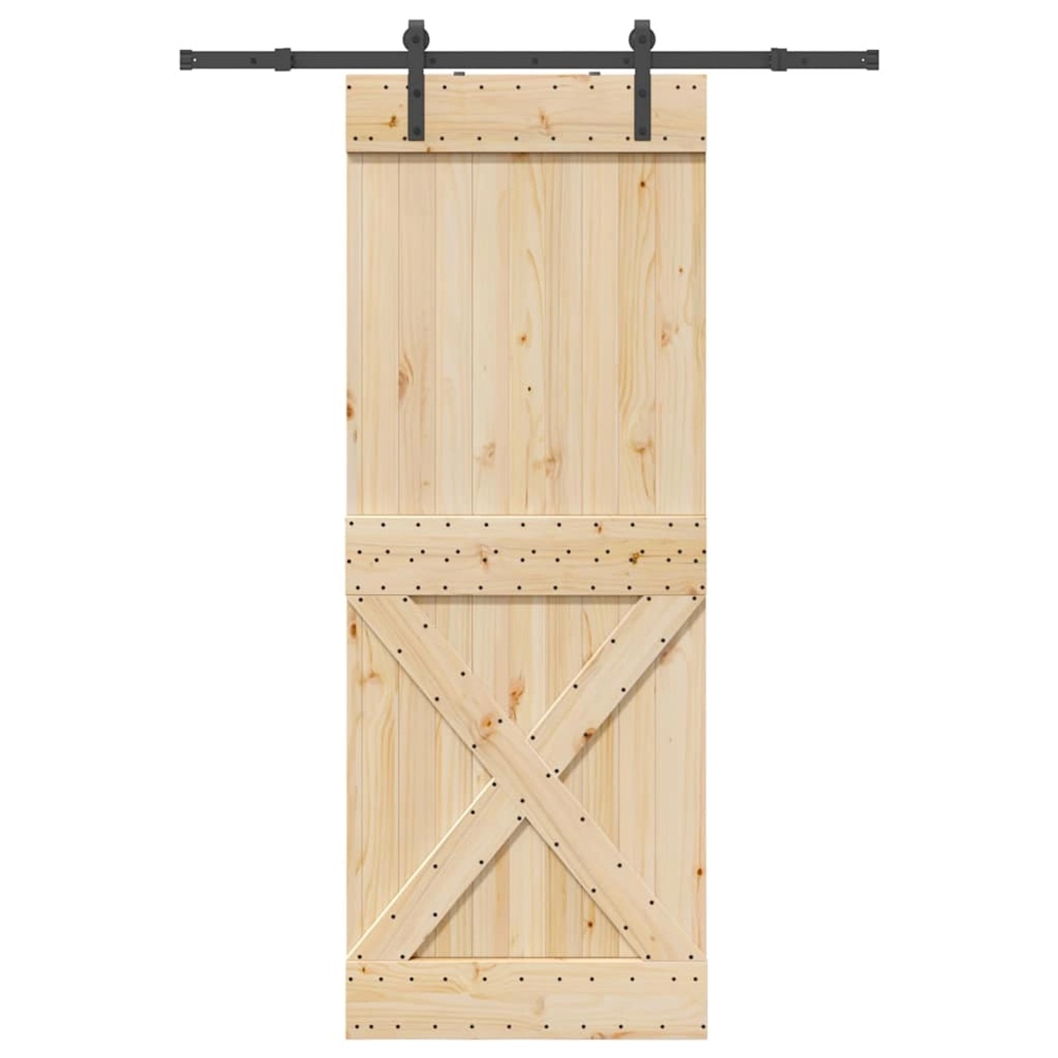 vidaXL Schiebetür mit Beschlag 85x210 cm Massivholz Kiefer 3332750 günstig online kaufen