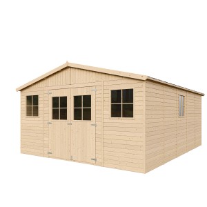 Timbela Gartenhaus Holz Abstellraum M333 19,77 m² mit Fenstern