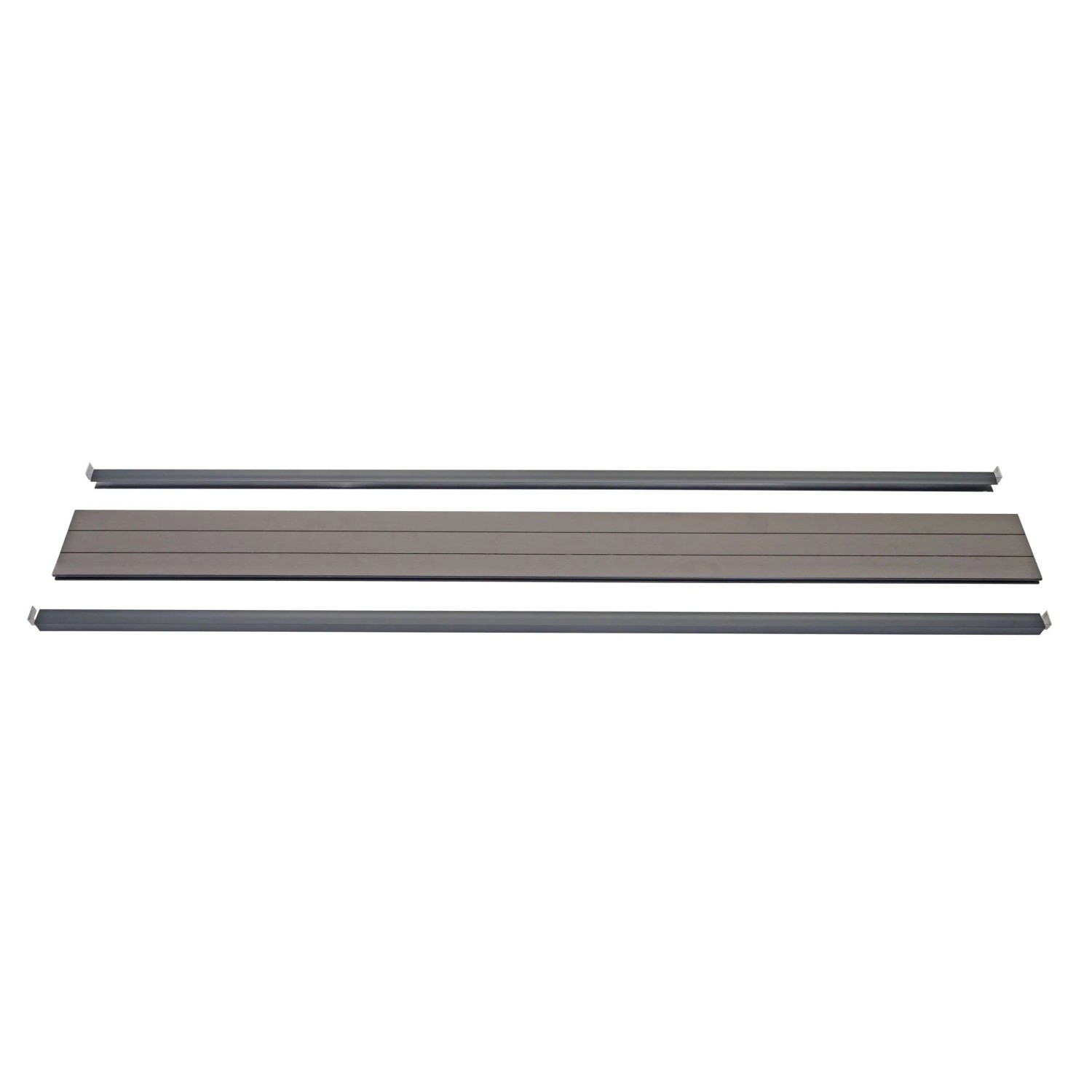 MCW Abschluss-Set für WPC-Sichtschutz Savoie Abschlussprofil Windschutz WPC-Pfosten 180cm Grau