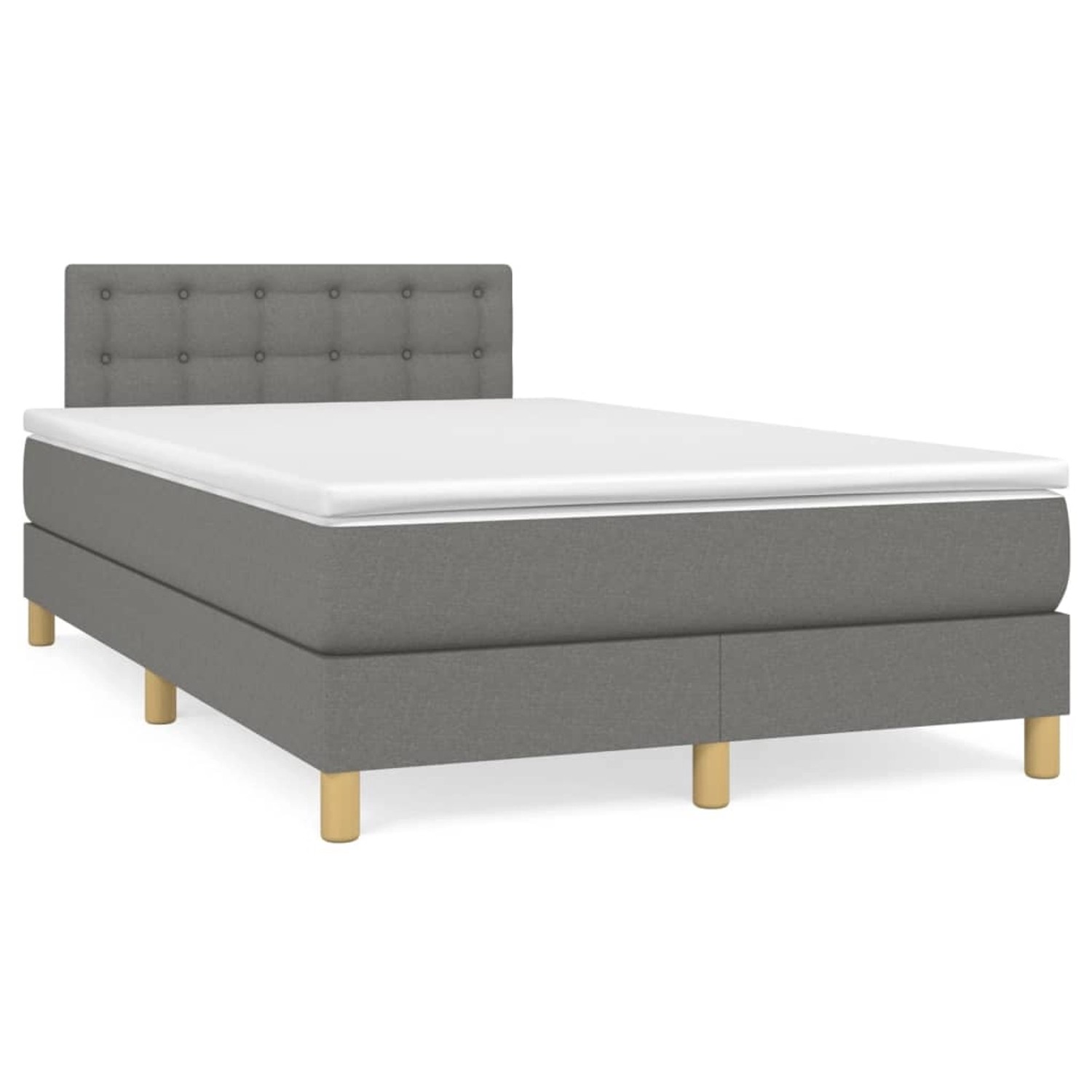 vidaXL Boxspringbett Boxspringbett mit Matratze Schwarz 120x200 cm Stoff Be günstig online kaufen