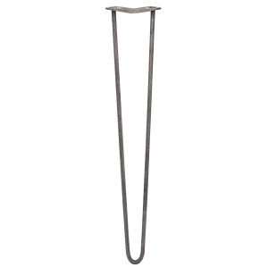 71cm Hairpin Tischbein aus Rohstahl mit 2 Streben (12mm) für Möbelbau.