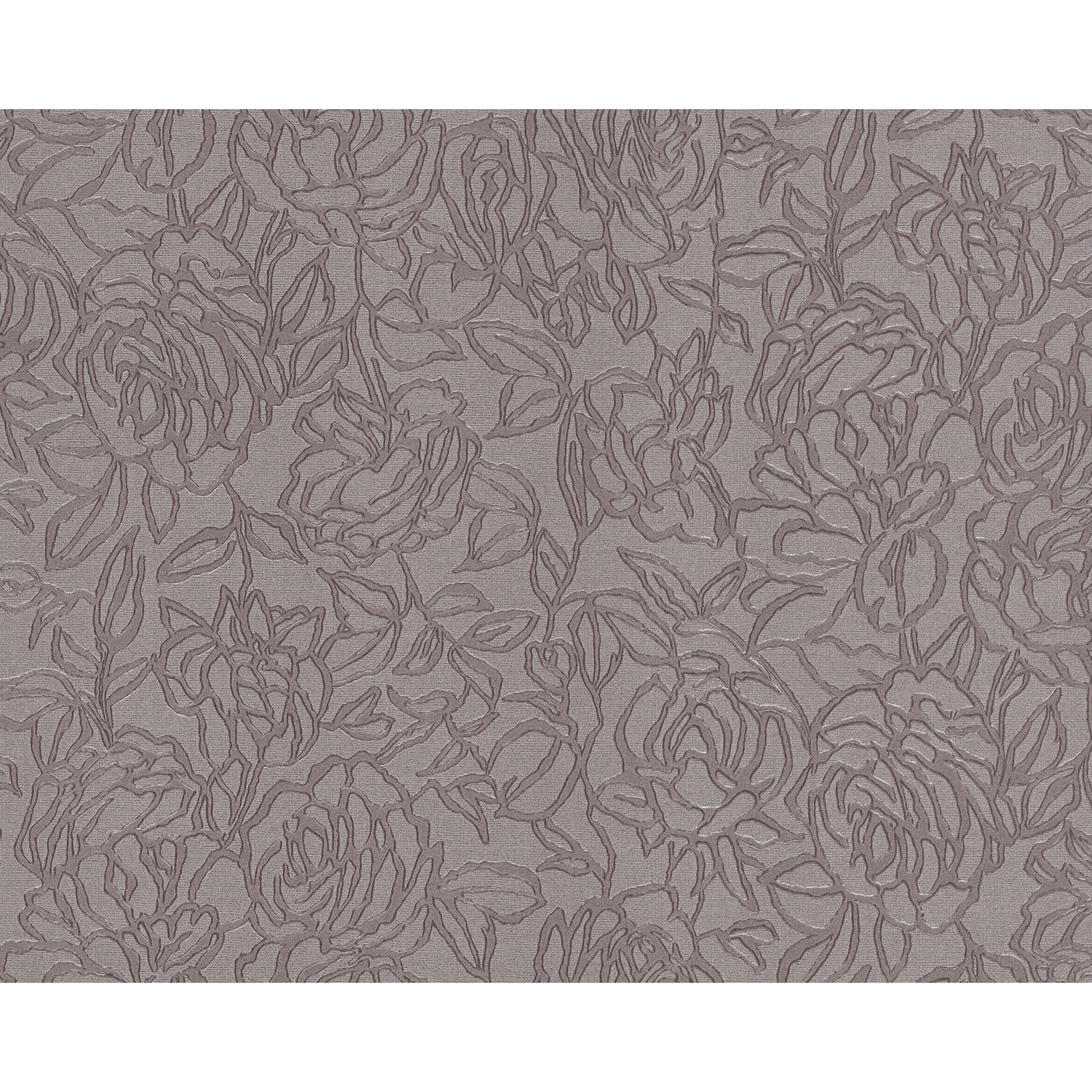 EDEM 9040-22 Blumen Tapete Floral glänzend Grau Braun 1,06 m x 10,05 m 10,6 günstig online kaufen