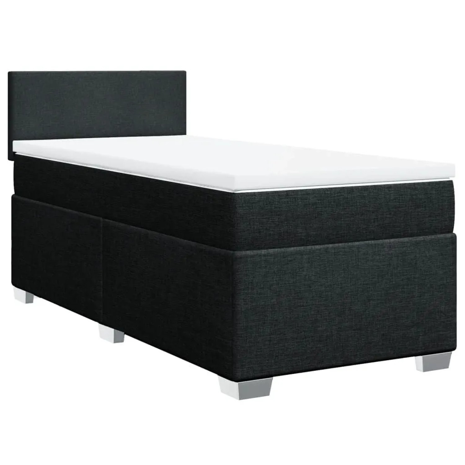 vidaXL Boxspringbett mit Matratze Schwarz 90x190 cm Stoff 3285738 günstig online kaufen