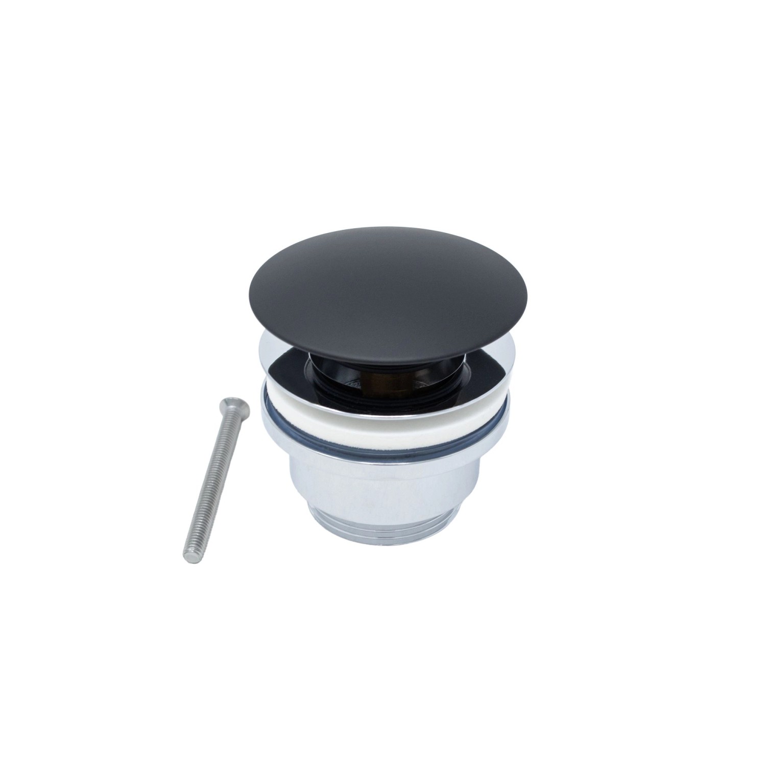 Schöner Wohnen Kadia Ablaufgarnitur in Mattschwarz für Waschtischarmatur.