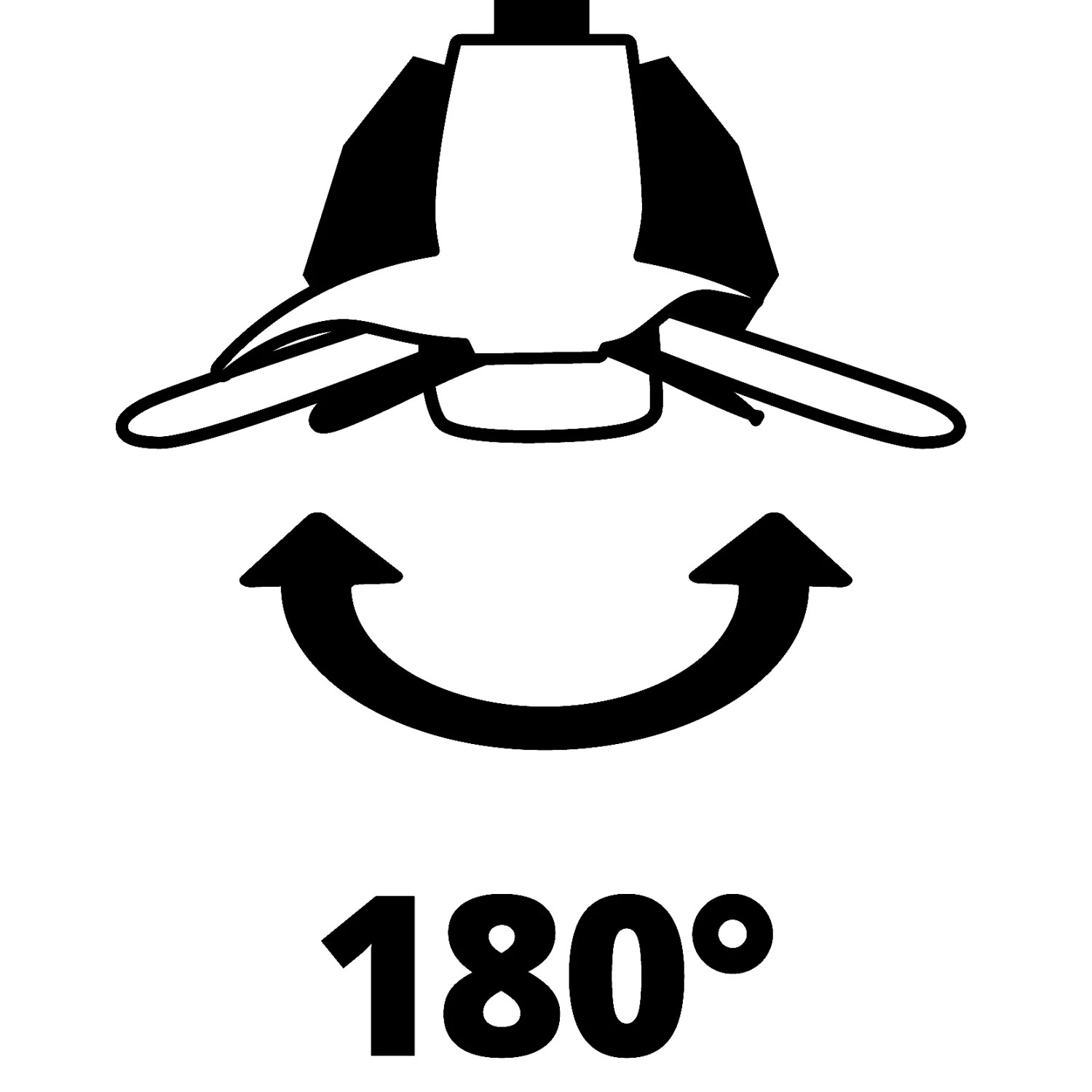 Einhell Akku-Rasentrimmer: Symbol für 180° drehbaren Motorkopf.