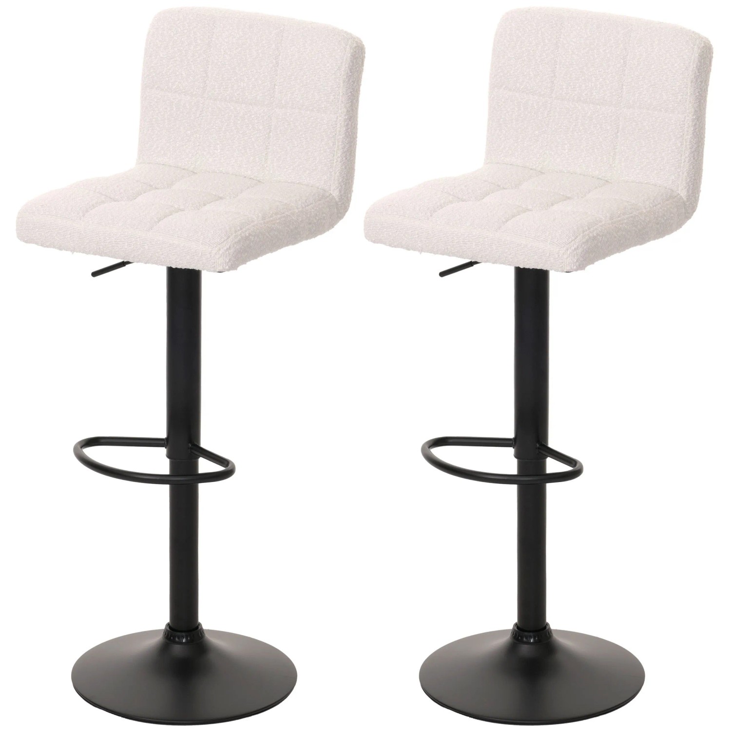 MCW Barhocker G87 2er-Set Creme-Weiß Stoff Boucle günstig online kaufen