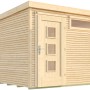 Unbehandeltes Weka Holz-Gartenhaus mit Flachdach, 248x253 cm. Modernes Design mit Tür und Fenster.