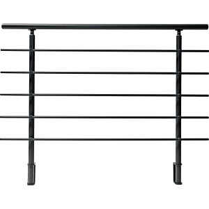 Dieda Geländerset aus Aluminium in Anthrazit mit waagerechten Rundstäben.