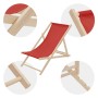 ECD Germany Liegestuhl 10Er Set Klappbar Rot aus Holz_7
