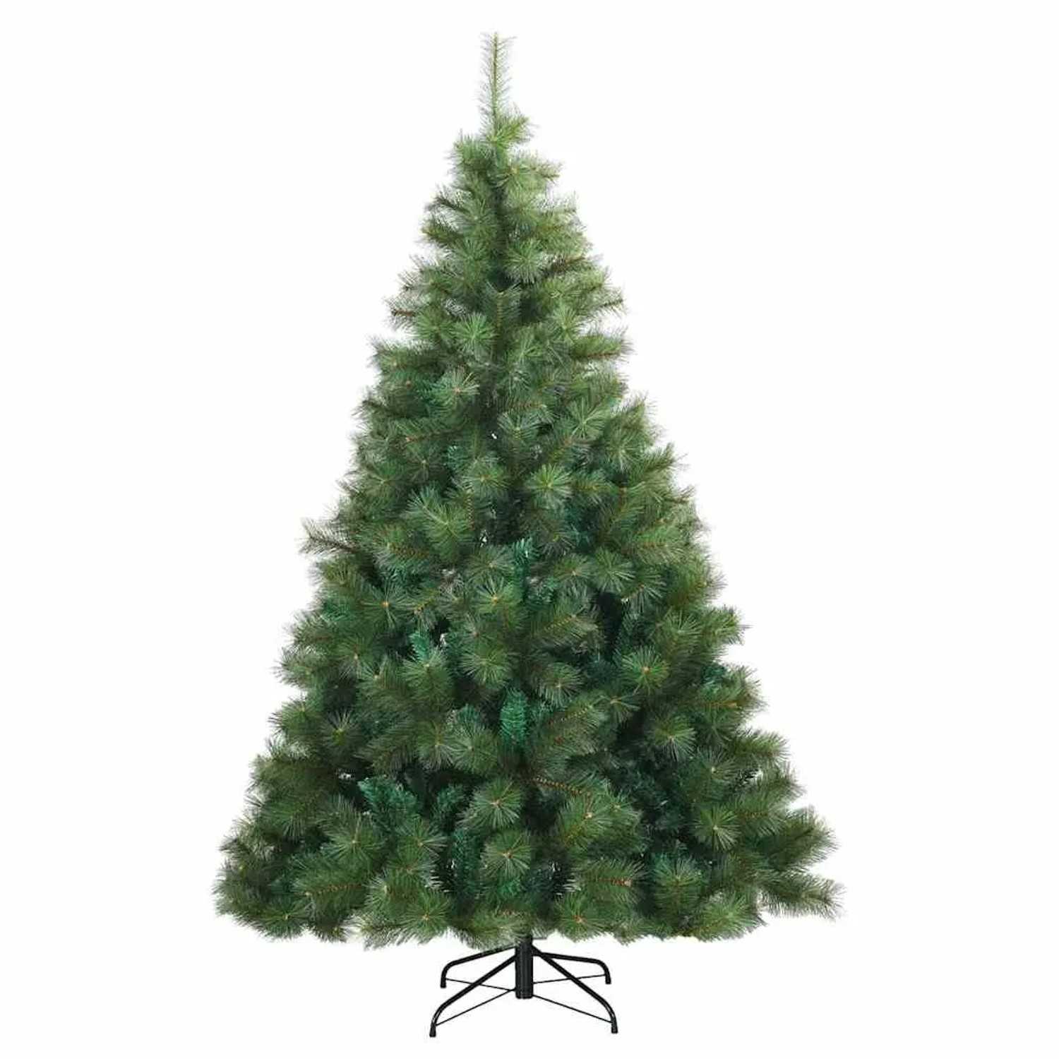 vidaXL Künstlicher Klappbarer Weihnachtsbaum Grün 210 cm PVC und Stahl 42019334