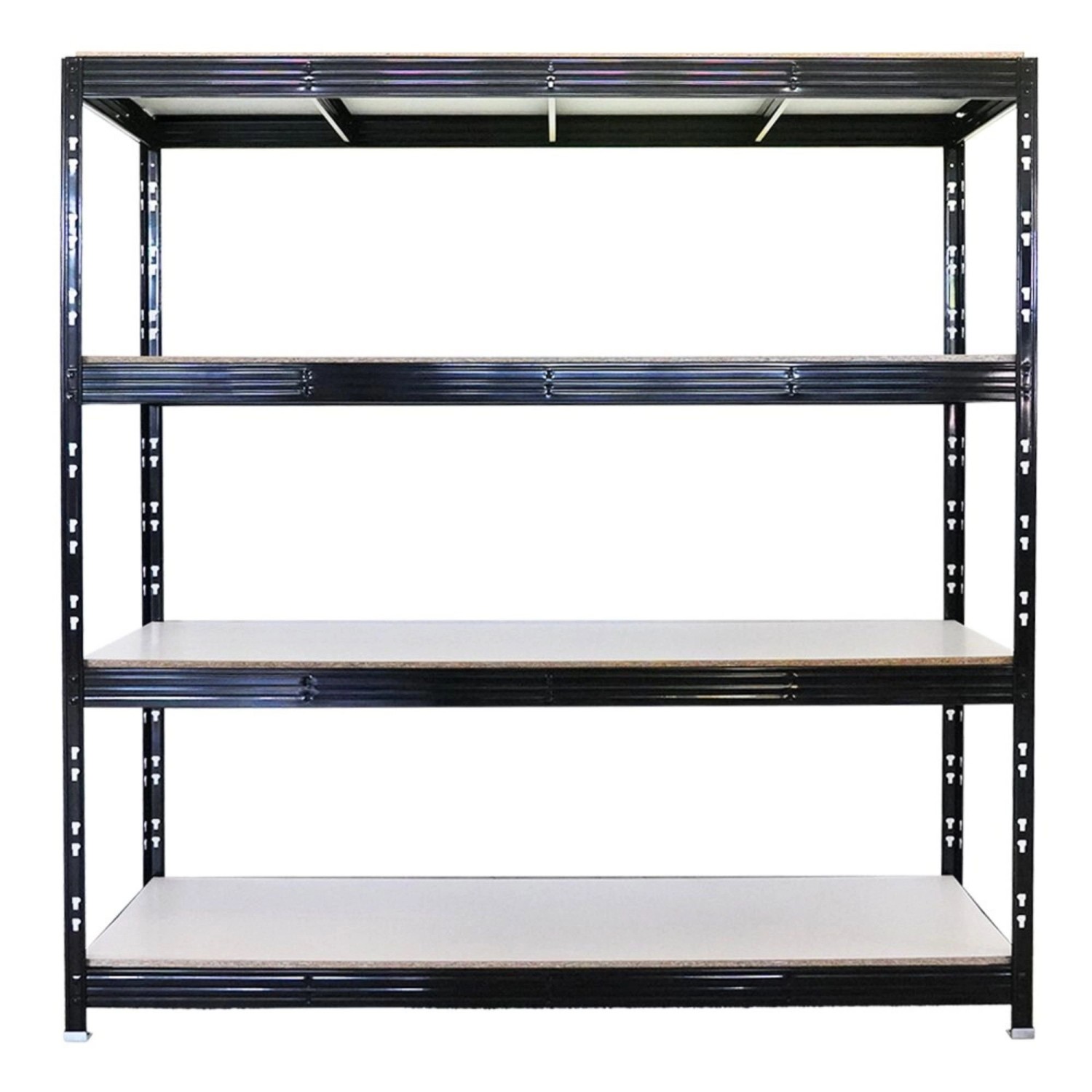 PROREGAL Profi Schwerlastregal Rhino HxBxT 200x200x60cm 4 Melamin-Ebenen 16mm Fachlast 500kg Schwarz Stecksystem Lagerregal Steckregal_6