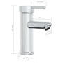 Glänzender Chrom-Wasserhahn für Einbauwaschbecken, 168mm hoch, mit 80mm Auslauf. Maße für Badarmatur.