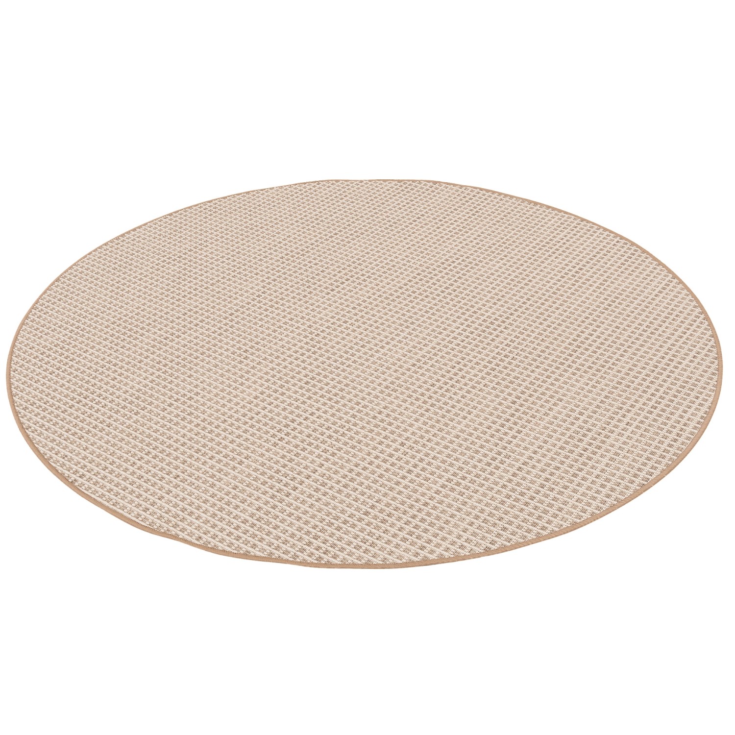 Snapstyle In & Outdoor Teppich Flachgewebe Oslo Beige Creme Karo 133cm Rund günstig online kaufen