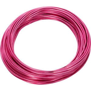 Pinker Aludraht, Ø 1,6 mm, 12 m, gewickelt. Ideal zum Basteln und für Floristik.