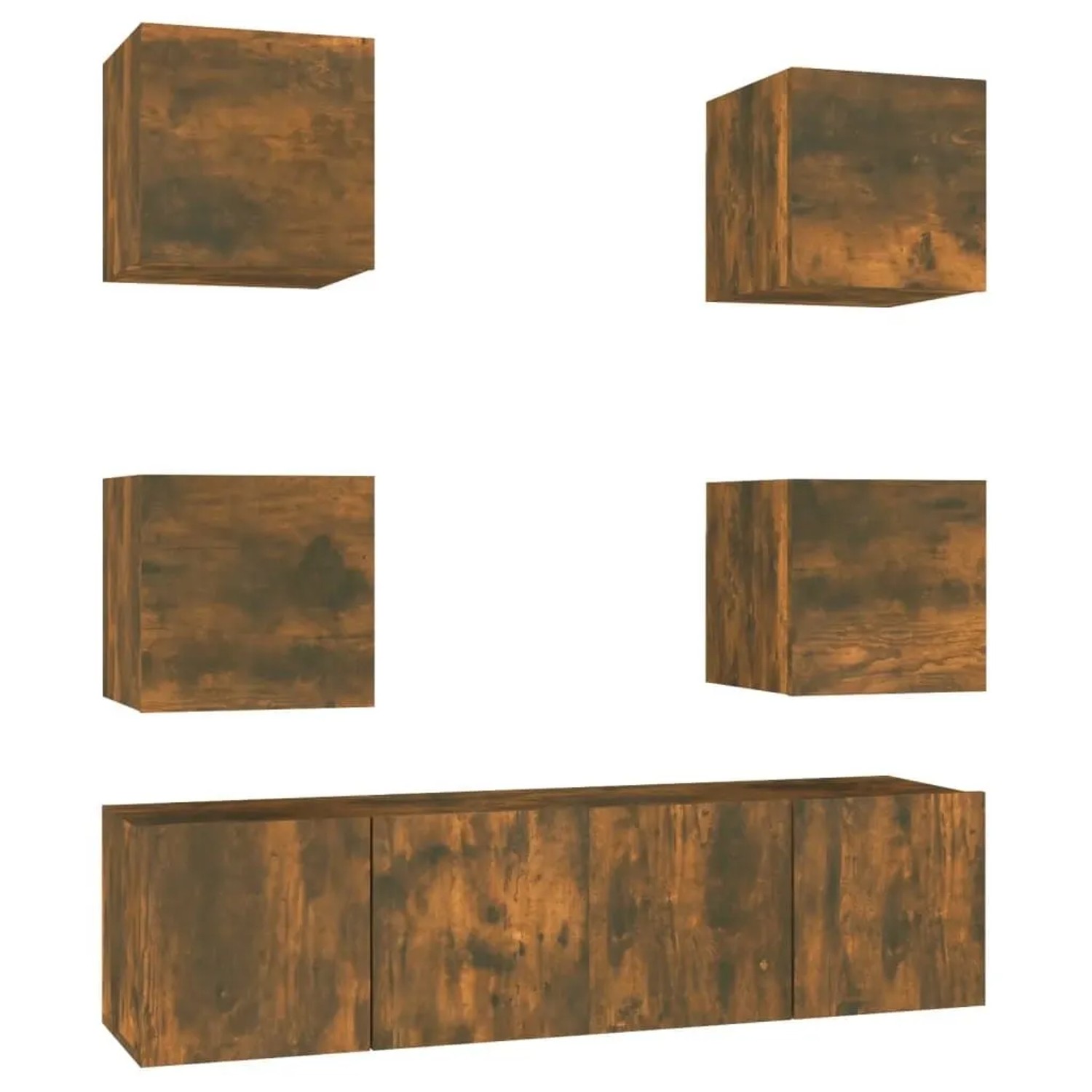 vidaXL 6-Tlg TV-Schrank-Set Räuchereiche Holzwerkstoff 3120239