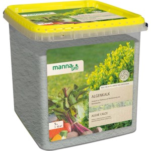 Manna Bio Algenkalk 5 kg im Eimer, geeignet zur Bodenverbesserung und Stärkung der Pflanzen.