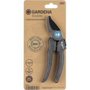 Gardena EcoLine Gartenschere, Bypass-Schere mit Edelstahlklingen und ergonomischem Griff.
