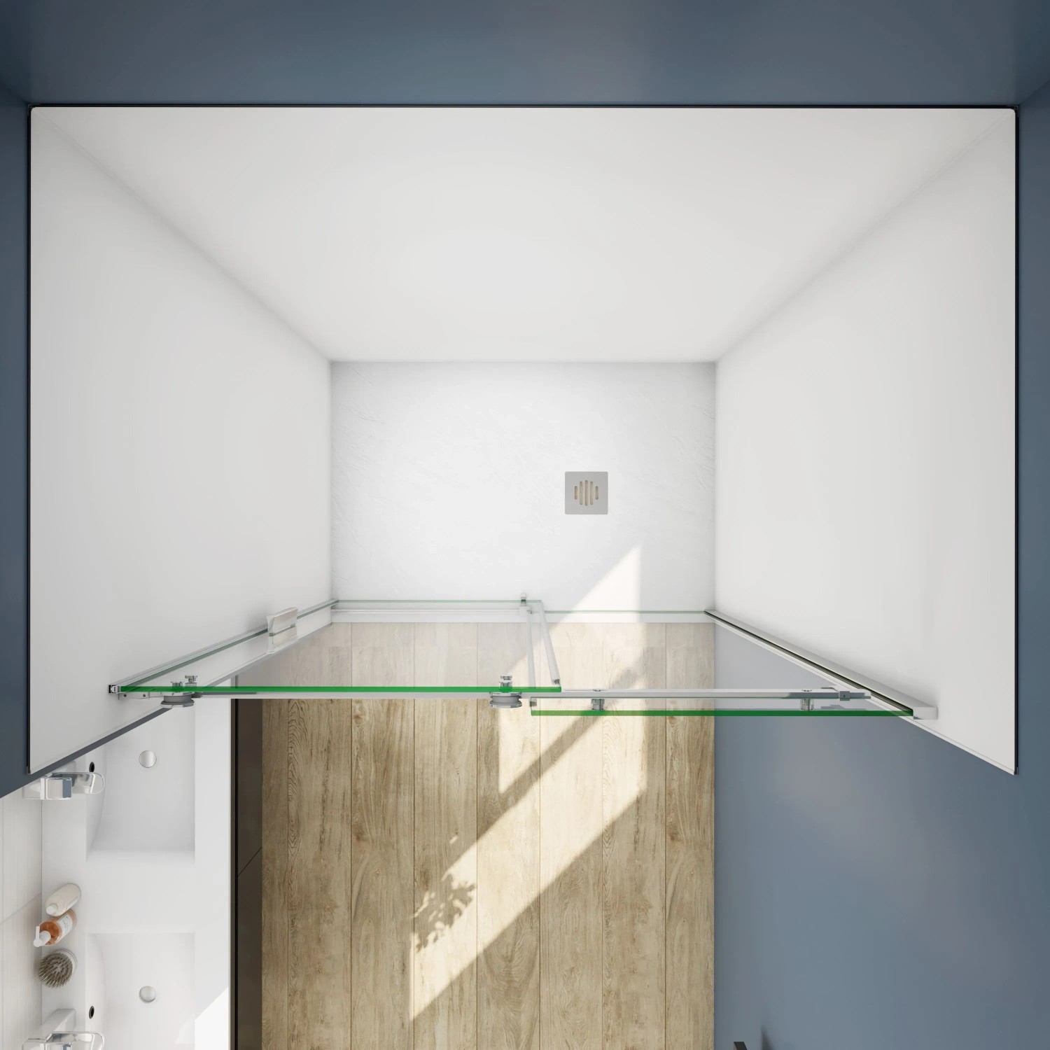 AICA Duschkabine 135x195cm mit Schiebetür, 6mm ESG Glas, Nischentür, Duschabtrennung.