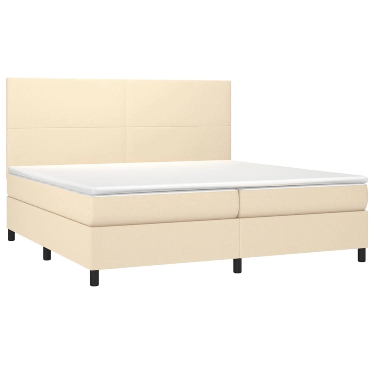 vidaXL Boxspringbett mit Matratze & LED Creme 200x200 cm Stoff 3134746 günstig online kaufen