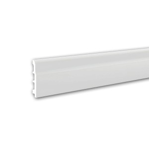 Weiße PROFHOME Sockelleiste (200 cm) aus Polystyrol, zeitlose Fußleiste für den Innenbereich.
