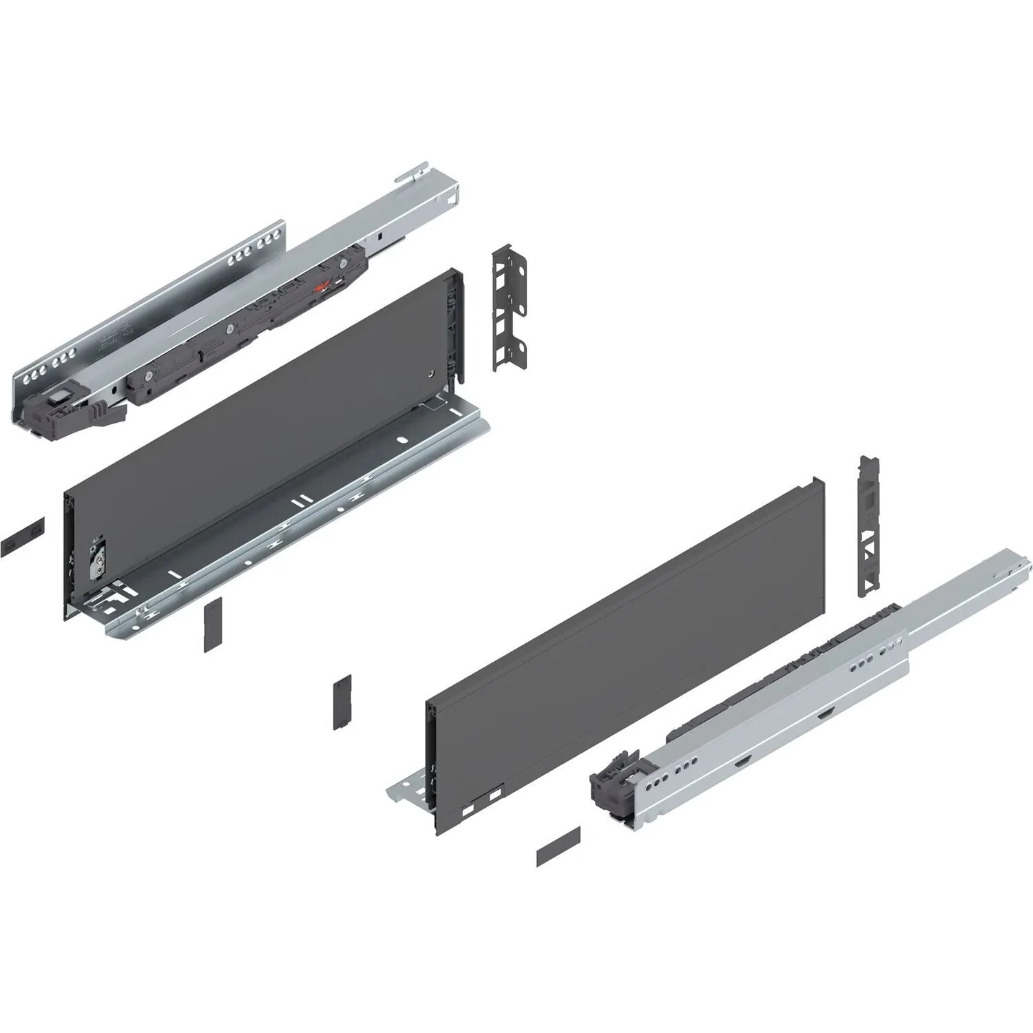 Blum Legrabox Pure Set Höhe K Tip-On Vollauszug 450 mm 40 kg Oriongrau 1 Paar