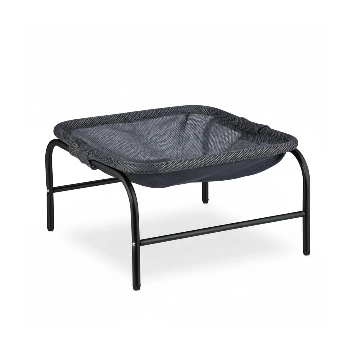 Relaxdays Katzenhängematte Stahl Polyester Grau Schwarz mit Gestell 27 cm x 45 cm x 45 cm 1 kg
