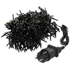 LED Büschel Lichterkette, 4,2m, 576 warmweiße LEDs, Strombetrieb, IP44 für Innen & Außen.