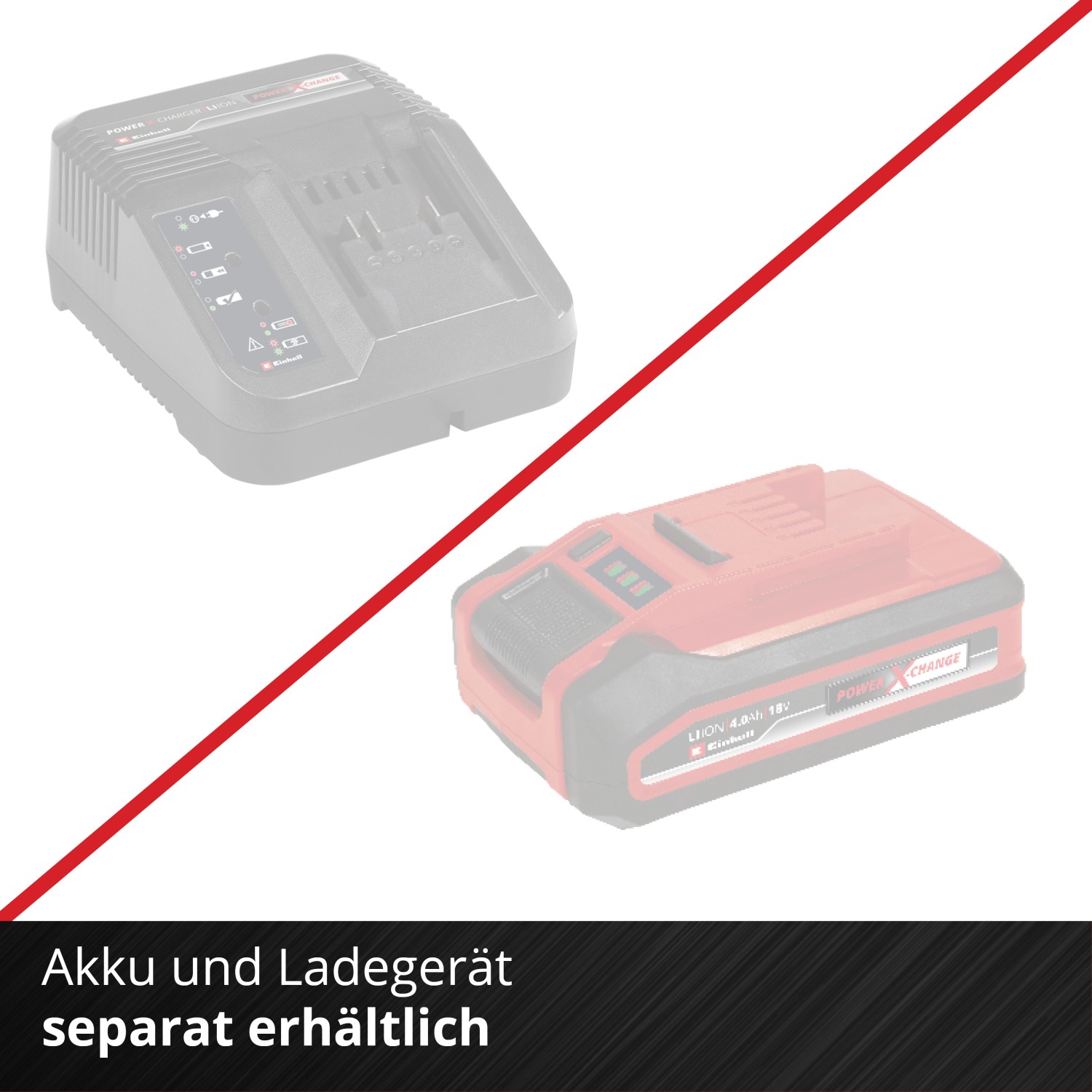 Einhell Power X-Change Akku und Ladegerät (separat erhältlich)