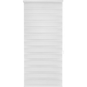 Hellgraues Vario-Rollo Sedano, 80x150 cm, mit transparenten und blickdichten Streifen zur Lichtregulierung.