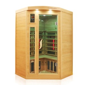 Dewello Infrarotkabine Lakefield Pro aus Hemlock und Zeder für 2 Personen.