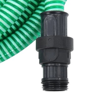 vidaXL Saugschlauch mit PVC-Anschlüssen Grün 10 m PVC 151072