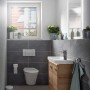 Modernes Bad mit Fackelmann Keramik-Waschbecken Milano, 55 cm, in Weiß. Ideal für Gäste-WC.