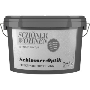 Schöner Wohnen Effektfarbe Schimmer-Optik Silver Lining, 2,5 l im grauen Eimer.