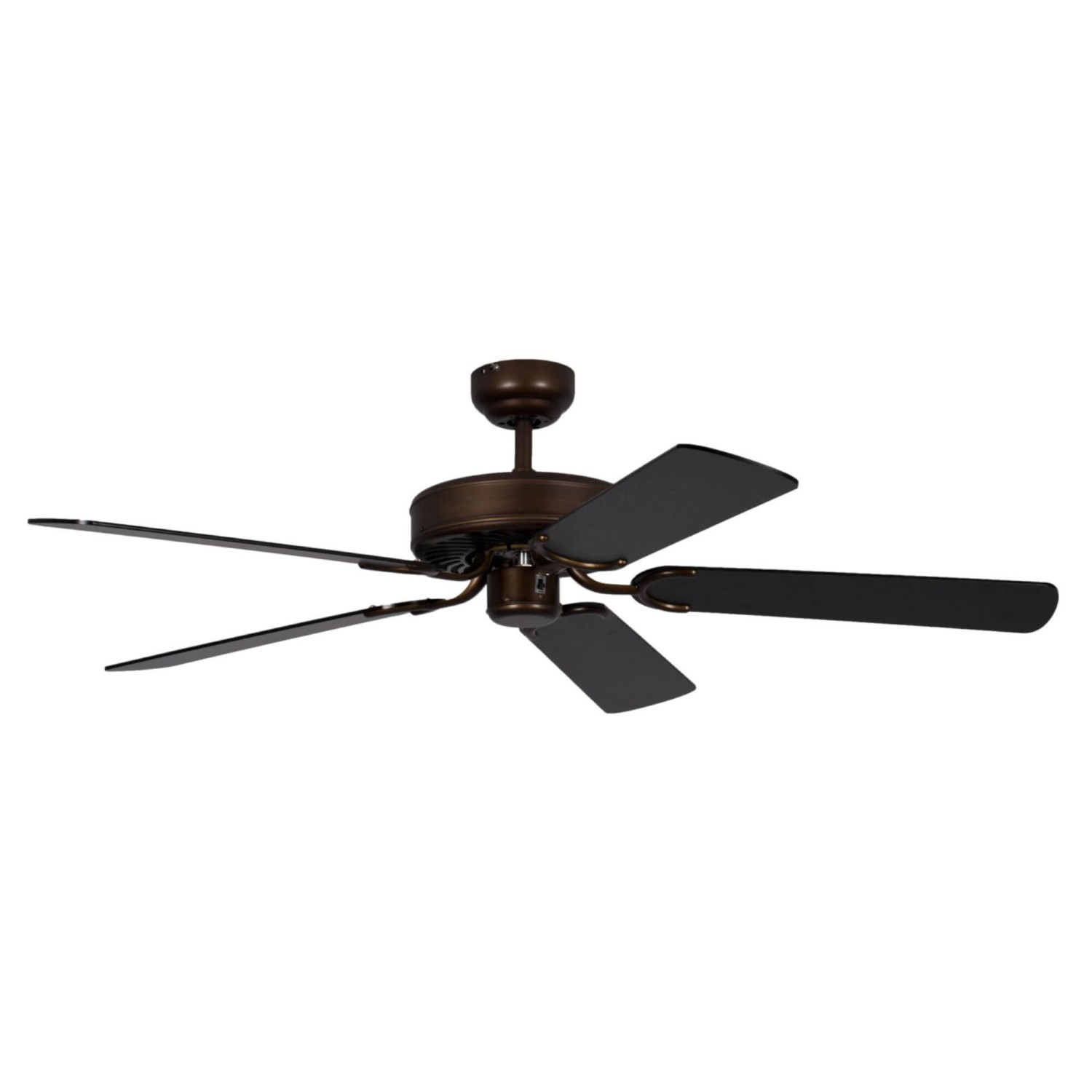 Pepeo Deckenventilator Potkuri Aged Bronze - Schwarz 132 cm mit Zugkette günstig online kaufen