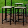 SoBuy Essgruppe: Bartisch-Set mit 4 Hockern, grau-schwarz, ideal für Küche und Essbereich.
