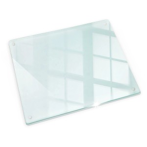Tulup Schneidebrett Glas Schneidebrett Transparent 60x52 cm Rechteckiges Schneidebrett Transparente Schneidebrett