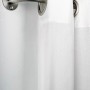 Mydeco Gardinenstange-Set in Edelstahl-Optik, ausziehbar von 120-210cm, mit weißem Vorhang.