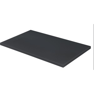 Rechteckige, anthrazitfarbene Duravit Stonetto Duschwanne, 160x100 cm.