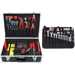 Famex Werkzeugkoffer 745-48, 164-teilig, mit Werkzeugsortiment für Heimwerker und Montagearbeiten.