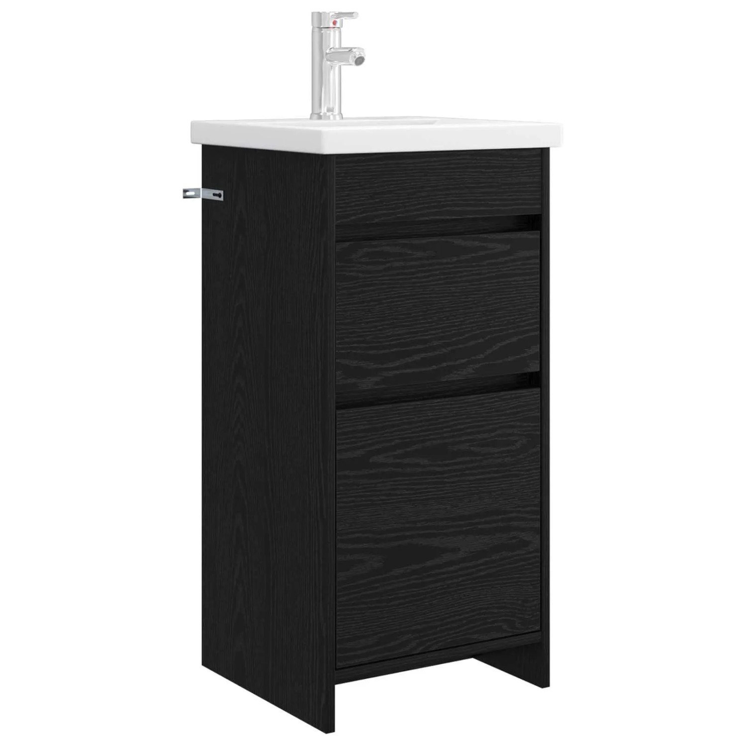vidaXL Badezimmerschrank mit Waschbecken Schwarze Eiche 890721