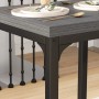 Nahaufnahme der HOMCOM Essgruppe: Graue Tischplatte in Holzoptik mit schwarzem Metallgestell. Modernes Design.