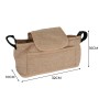 Beige Haustierwagen-Tasche mit Fronttasche, passend für Hundetransportboxen und Hundetaschen.