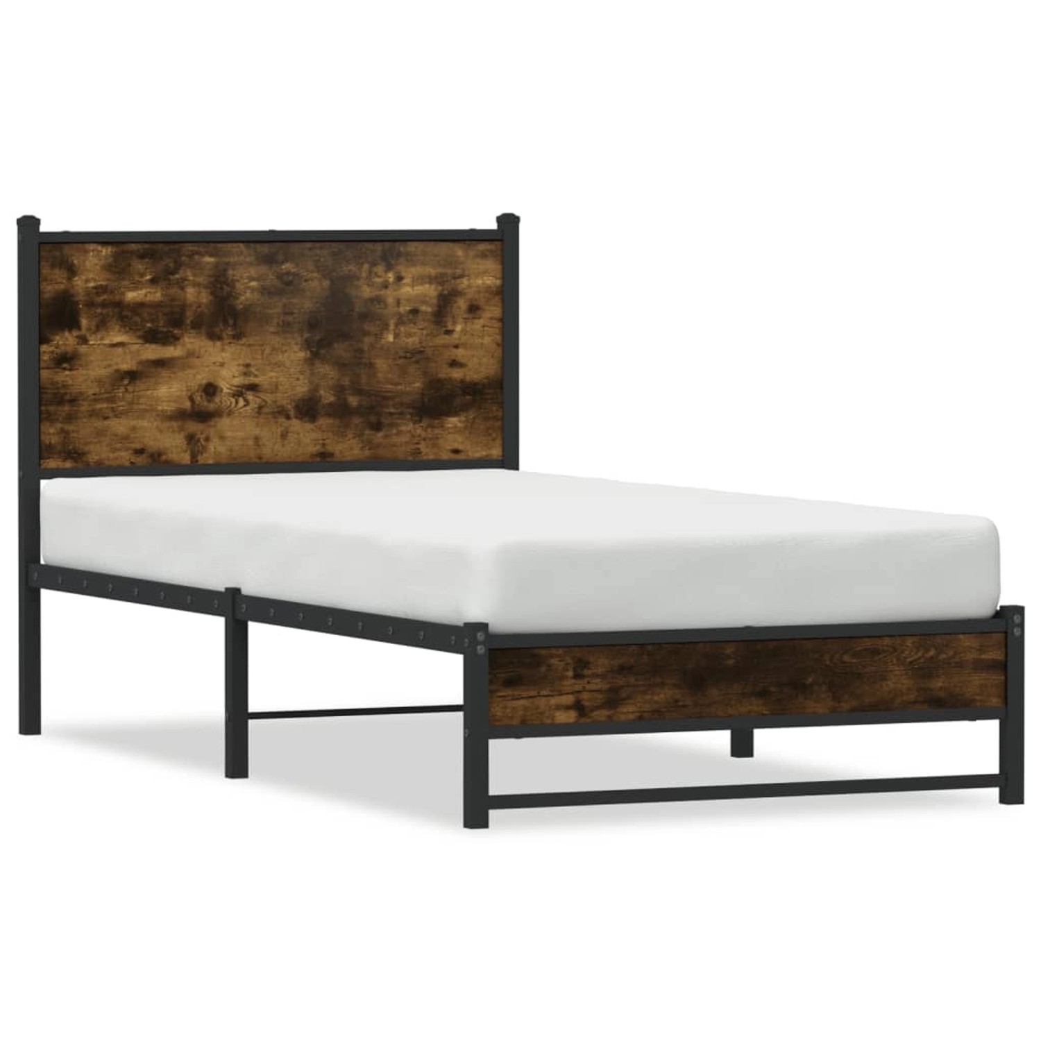 vidaXL Metallbett ohne Matratze Räuchereiche 75x190 cm 4007822 günstig online kaufen